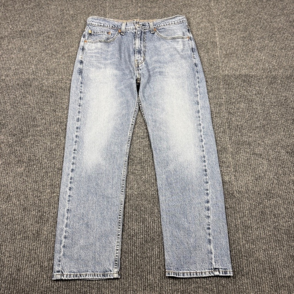 Levis 505 Regular Fit Light Wash Straight Leg Jeans Mens 34x30 00505-1988